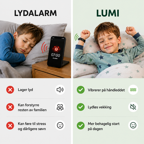 Lumi™ – Vibrerende vekkerarmbånd for barn