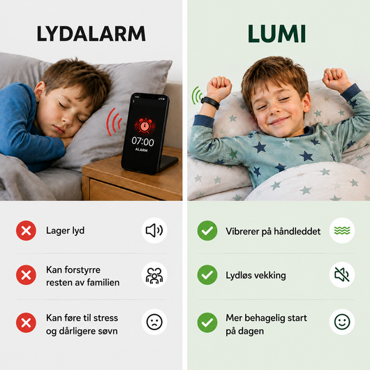 Lumi™ – Vibrerende vekkerarmbånd for barn